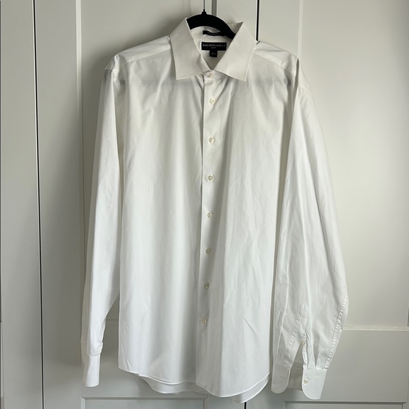 Saks Fifth Avenue Men's White Dress Shirt | Slim Fit | 17 36/37 - Picture 2 of 5